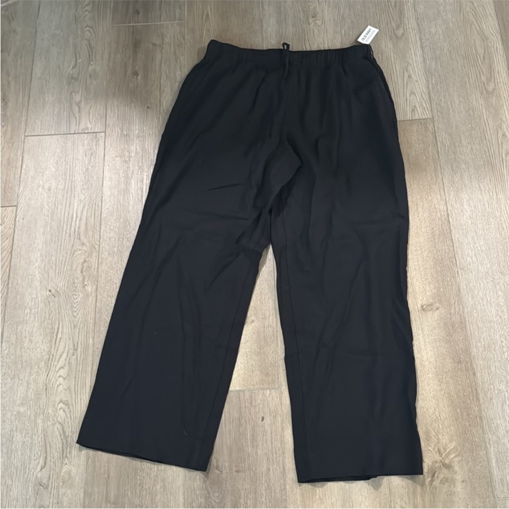 NWT! Old Navy Black High-Waisted Linen-Blend Straight Pants - #784294 🩷 - Picture 9 of 10